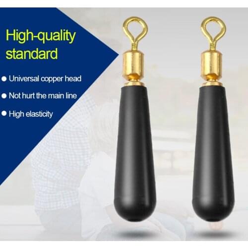 30/100pcs/box Fishing Line Bobber Group Fishing Floats Seat Copper Head Rubber Bobber Fishing Float Rotation Buoy Seat