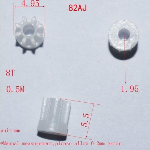 30pcs 7T/8T/9T/10T/11T/12T/13T/14T/15T/16T/18T motor shaft gear for 2mm axle/0.5M plastic gear/rc car robot/DIY toys parts/techn