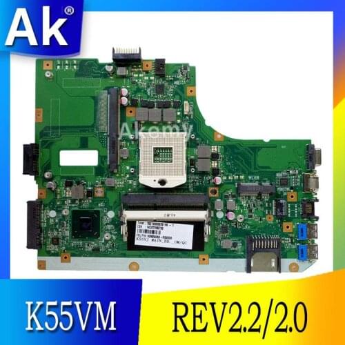 AK K55VM laptop motherboard ForASUS A55V K55V K55VM Mainboard REV2.2/2.0 Support Geforce GT630 2G 100% tested