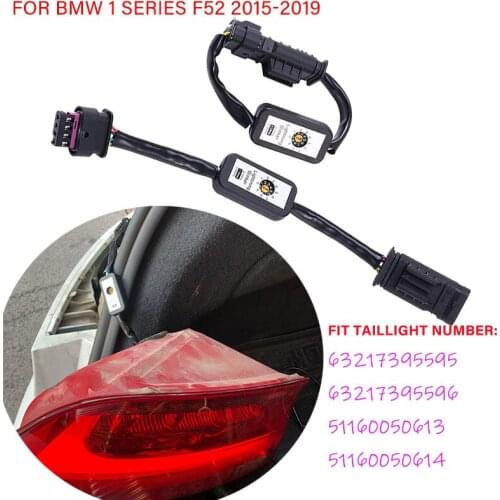Car Black Dynamic Turn Signal Indicator LED Taillight Add-On Module Cable Wire Harness For BMW 1 Series F52 2015~2019 Tail Light