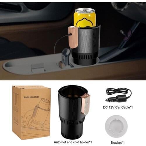 12V 2-in-1 Car Warmer & Cooler Cup Smart Auto Mug Beer Beverage Rapid Cooling Cup Portable Small Refrigerator Hot Cold Cup