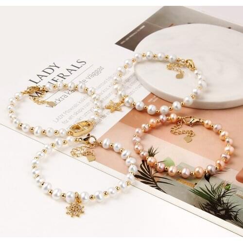 Trend Lovely Charm Bracelets Women Natural Freshwater Pearls 6-7 mm Beads Bracelet Men Handmade Adjustable Lobster Clasp Bangle