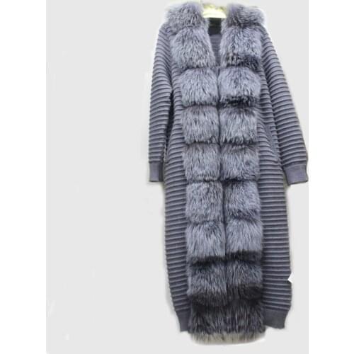Linhaoshengyue 2019New paragraph fox fur long coat Wool yarn is lined with soft and comfortable lining Fox Entrance Guard