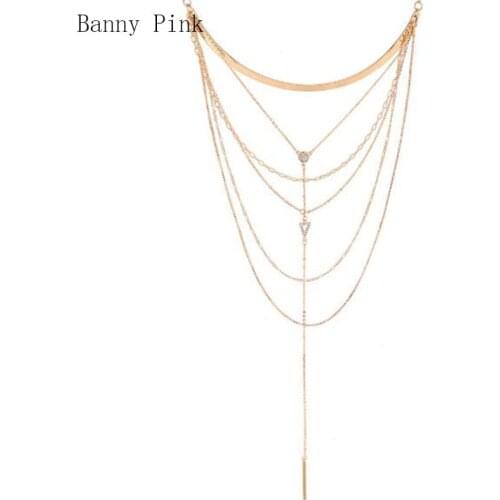 Elegant Multi Layer Row Chain Choker Necklace For Women Chunky Metal Chains Statement Choker Collar Fashion Jewelry Colliers