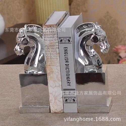 European creative ornaments gifts Resin crafts book by plating horse bookends books wholesale model room