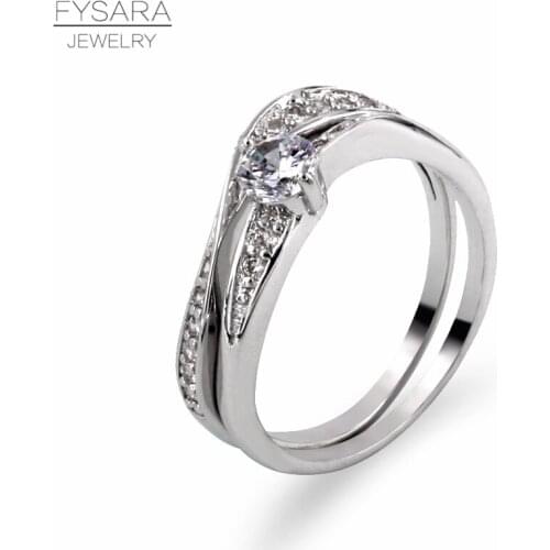 Кольца с фианитами для женщин FYSARA China At AliExpress
