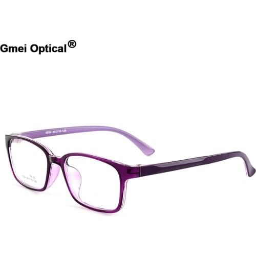 Gmei Optical New Womens Rectangular Urltra-Light TR90 Full Rim Optical Eyeglasses Frames Mens Myopia Spectacles 5 Colors M5054