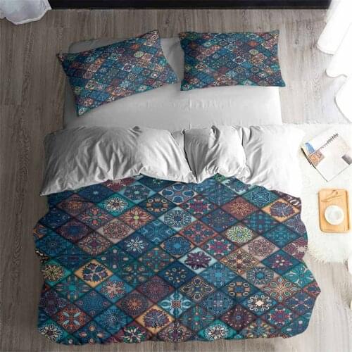 HELENGILI 3D Bedding Set Mandala Print Duvet cover set bedclothes with pillowcase bed set home Textiles