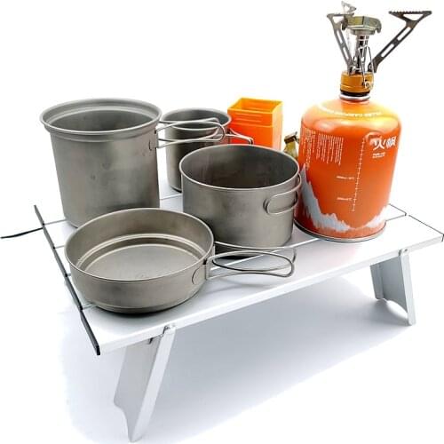 Compact Folding Side Camping Table, Roll Up Adjustable Portable Utility Table for Picnic Travel, Beach Sand