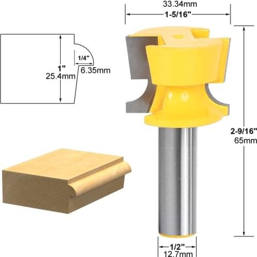 1/2" shank Cabinet Door Lip With Tapered Back Rabbet Router Bit wood Working Tools C3 Tungsten Carbide Cutters