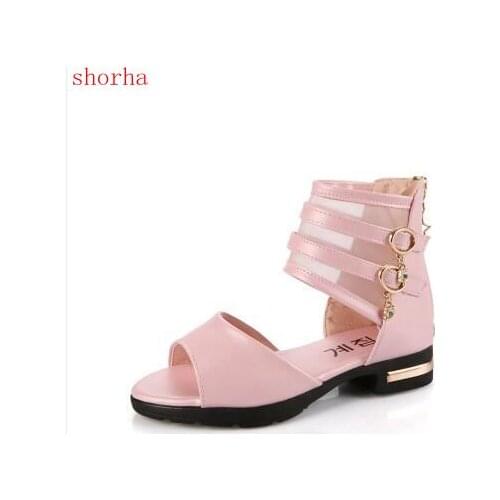 Summer Children Princess Sandals Kids Girls Wedding Shoes High Heels Dress Shoes Party Shoes For Girls Fish mouth sandals