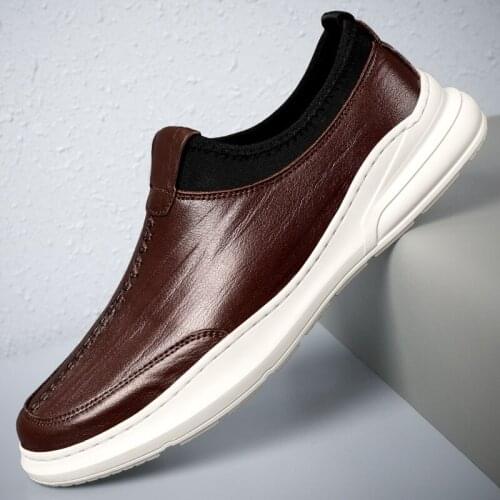 Handmade Genuine Leather Men Loafers Casual Shoes Luxury Brand Mens Loafers Italian Moccasins Sneakers