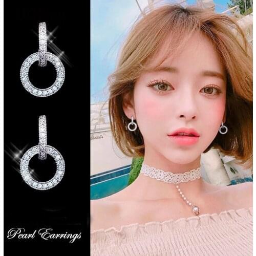 Fashion Silver Color Round Stud Earrings Jewelry Pendientes Brincos Drop Shipping