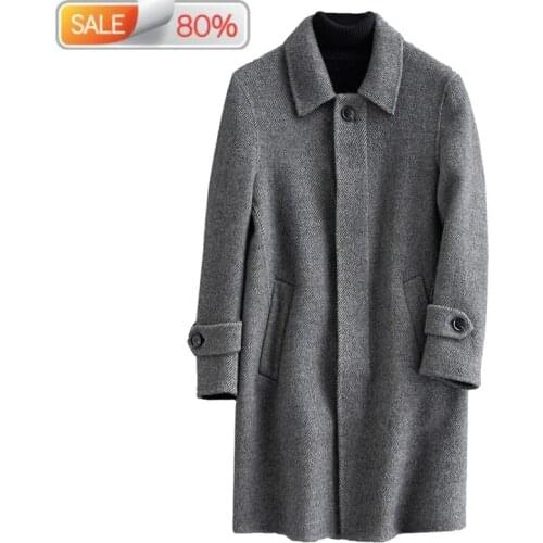 Real Wool Autumn Winter Jacket Men Double-side Woolen Coat Streetwear Mens Jackets and Coats Abrigo XCH19013 ND1432
