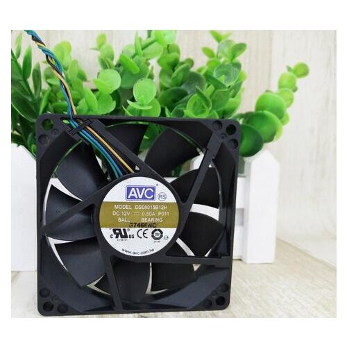 Wholesale: AVC 8015 8cm 12V 0.50A DS08015B12H 4 wire double ball PWM speed control fan