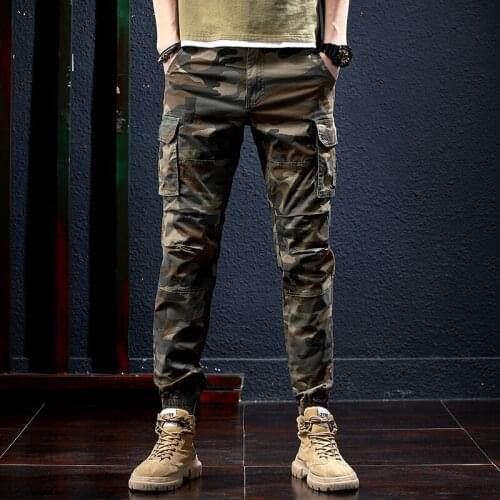 Autumn Street Fashion Designer Men Jeans Big Pocket Casual Cargo Pants Men Overalls Military Camouflage Hip Hop Joggers Trousers