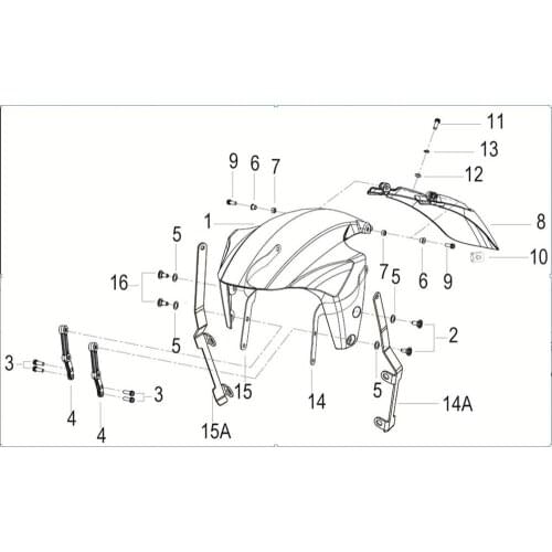 Front fender front fender support page of Benelli BJ600GS BJ600GS-A