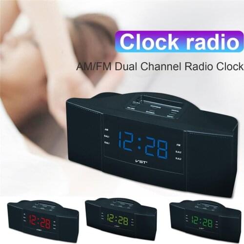 Radio Clock AM FM Dual Band Channel Radio Funk Wecker LED Clock Digital Radio Gift AM FM Digital Clock Portable Radio