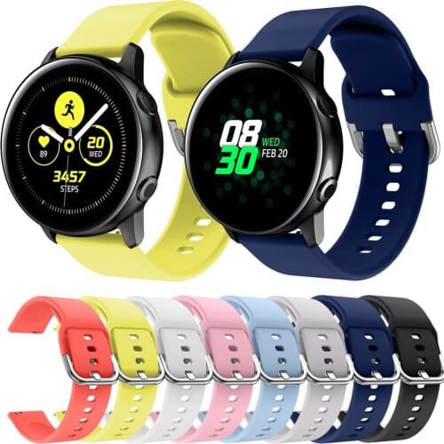 20mm Silicone Watchband for Samsung Galaxy Watch 42mm Active2 40mm 44mm Band Bracelet Gear Sport S2 Strap for Huami Amazfit BIP
