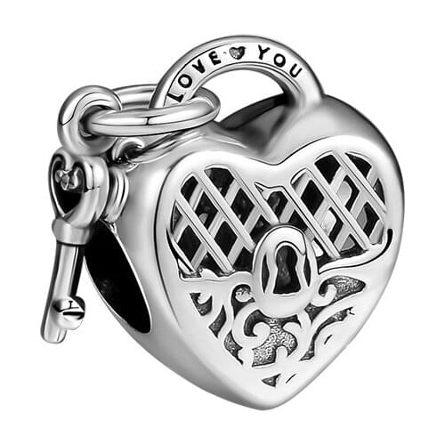 Charms 925 Silver Original Fit Pandora Bracelets Sterling Silver Love You Lock Charm Beads for diy Women Jewelry
