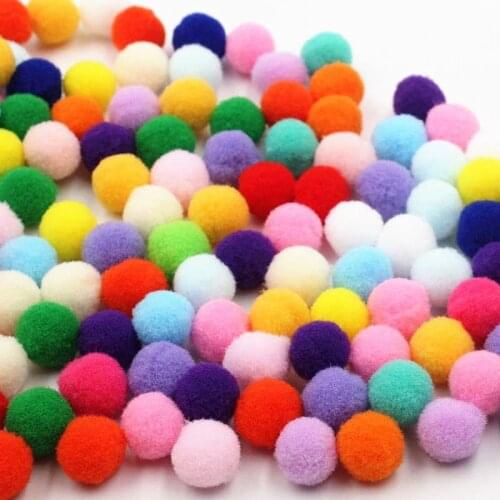 Mixed Soft Round Shaped Pompom Balls Fluffy Soft Pompom Plush Pom Poms Ball Kids DIY Garment Handcraft