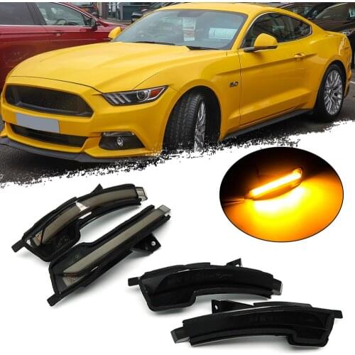 For Ford Mustang S550 2015-2020 LHD Car LED Dynamic Turn Signal Light Blinker Indicator Sequential Side Mirror Lamp Lights Trim