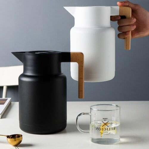 Coffee Insulated Water Pot Stainless Steel 1300ML Vacuum Flask Hot Cold Insulating Teapot Thermal Insulated Water Pot DA60BWH