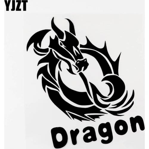 YJZT 13.5CM×15CM Fashion Dragon Graphical Vinyl Car Sticker Decal Black/Silver 8C-0329