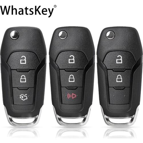 WhatsKey Folding key Replacement Flip Remote Car Key Shell Case For Ford Focus Fusion MK2 Fiesta Explorer Ranger 2/3/4 Button