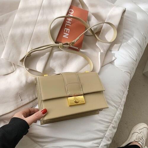 Women Casual Pure Color Shoulder Bag 2021 New Trendy Small Square Bag Female Card Hold Pocket Daily Work Messenger Bag Bolsas