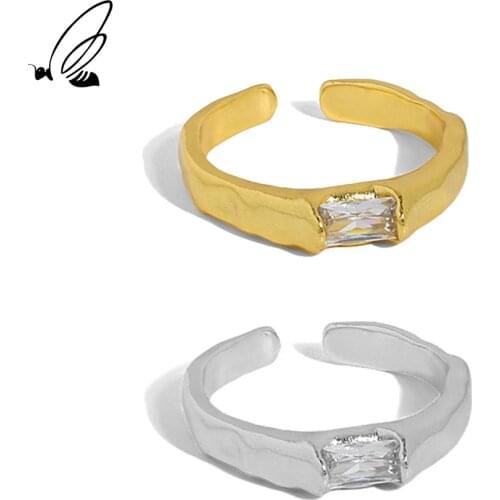 SSTEEL 925 Sterling Silver Design Simple Zirconium Inlaid Texture Ring gift For Women Wedding 2021 Fine accessories Jewelry