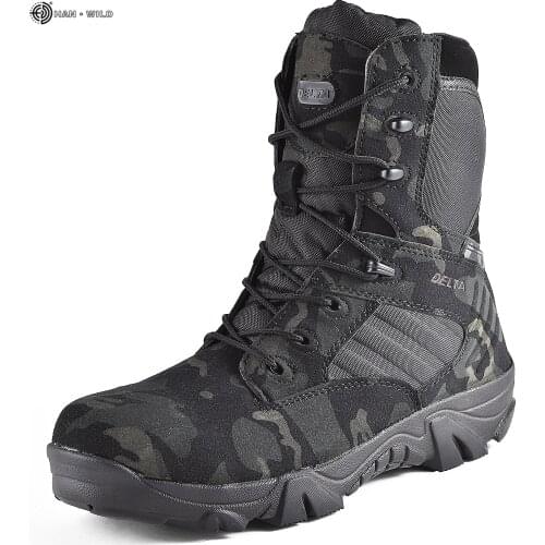 Winter Men Military Boots Quality Special Force Army Work Shoes Leather Snow Boots Tactical Desert Combat Ankle Boots