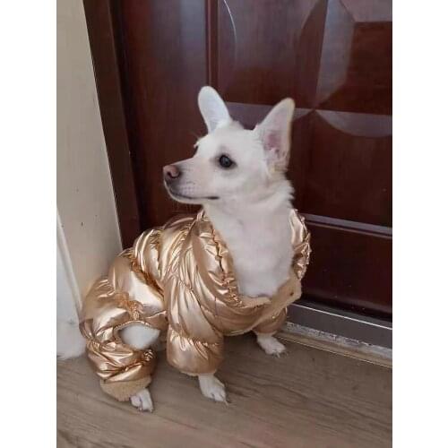 Winter Puppy Pet Clothes Padded Pet Dog Clothing Autumn and Winter Thick Four-Legged Dog Jumpsuit