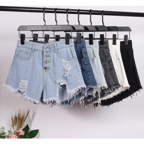 2020 New Arrival Casual Summer Hot Sale Denim Women Shorts High Waists fur-lined leg-openings Plus Size Sexy Short Jeans