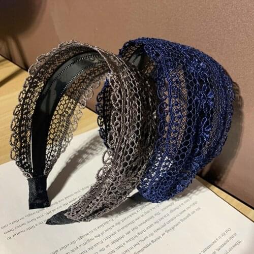 2021 Summer Lace Bezel Hairband Women Hair Accessories Princess Girls Haar Headband Opaska Do Wlosow Bandeau Femme Diademas