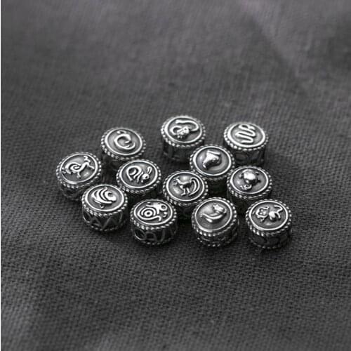 925 Sterling Silver Chinese Zodiac Signs Animal Bracelet Charm DIY Jewelry A2014