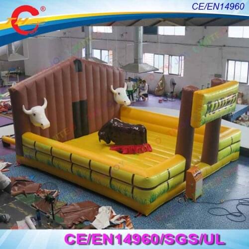 Free shipping to port only! thrilling inflatable mechanical bull mattress games/inflatable bull riding machine,bullfighting bull