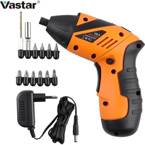 Vastar Cordless Electric Screwdriver Rechargeable Power battery Screwdriver Household DIY Repair Tool S023-4.8V-15pcs