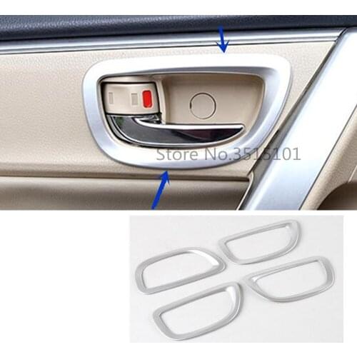 Car Cover Detector Stick Trim ABS Matte Door Inner Internal Handle Bowl Frame For Toyota Corolla Altis 2017 2018 2019