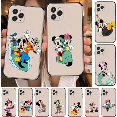 Unique Mickey Mouse Anime Phone Case cover For iphone 12 Pro Max 11 8 7 6 S XR PLUS X XS SE 2020 mini cell shell milky white