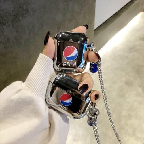 Cute drink Pendant Earphone Case For Apple AirPods 1 2 3 Pro Luxury Plating Mirror Headphones Cover Portable Headset Fundas