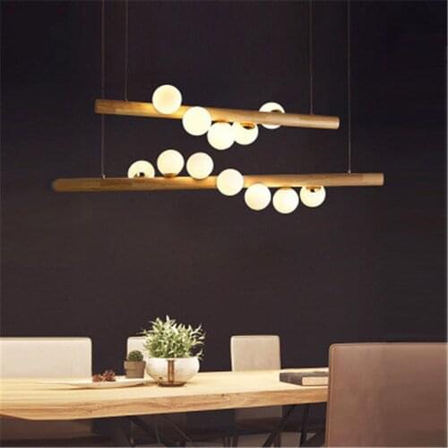 Nordic Style Wood Chandeliers Home Lights Bedroom Bar Simple Restaurant Lighting Creative Personality Cloakroom Modern Lamps