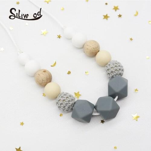 Baby Teething Necklace Toys Silicone Beads Bebes Accessories Teethers Pacifier Pendant Safe Chewing Toy Beads Pacifier Clips