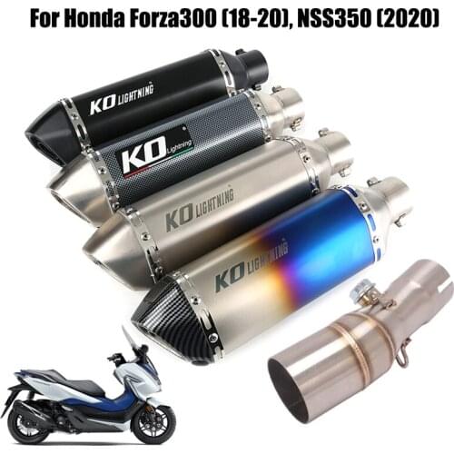 For Honda Forza300 2018 2019 2020 / NSS350 2020 Motorcycle Exhaust Middle Link Pipe Escape Connecting Tube 51mm Muffler Silencer