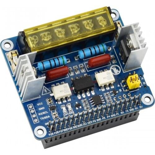 Raspberry Pi 4/3 Dual Channels Bidirectional Triac HAT with Integrated MCU Commands Control UART/I2C