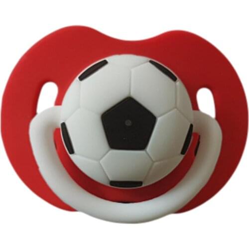 Football Silicone Newborn Kid Baby Orthodontic Dummy Pacifier Teat Nipple Soother Baby Pacifier Clip Holder Drop-resistant Belt