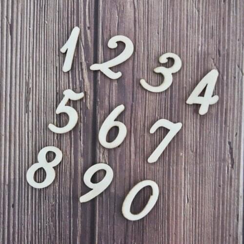 Happymems Wood Numbers 0-9 150pcs Embellishments Scrapbooking Household Wall Stickers Wood Shape Wooden DIY Crafts Decoration