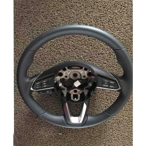 Leather Steering Wheel Switch Chrome Trim For MAZDA axela cx4 cx5 2017