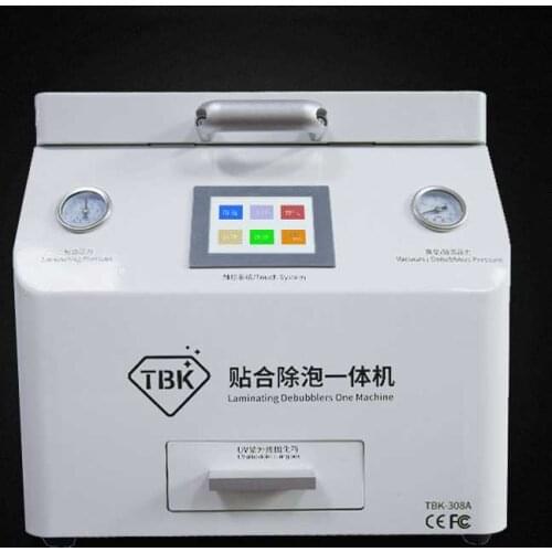 TBK 308A PRO 15 inch OCA Lamination Machine Vacuum Pump Laminating LCD Screen With Bubble Remover for ipad Straight edge screen