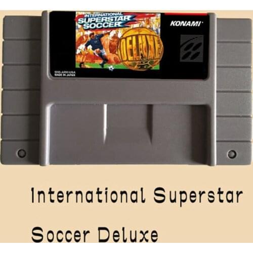 International Superstar Soccer-Deluxe 16 bit Big Gray Game Card For USA NTSC Game Players